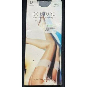 VINTAGE Couture Ultra Sheer Thigh-Hi Stockings from the UK in Dark Navy NIP